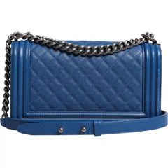 Chanel Blue Lambskin Double Chain Leather Medium Shoulder Bag -  Luxury Shoulder Bag for Women -  Chanel.