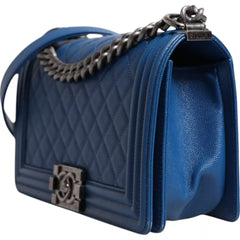 Chanel Blue Lambskin Double Chain Leather Medium Shoulder Bag -  Luxury Shoulder Bag for Women -  Chanel.
