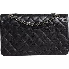 Chanel Black Caviar Medium Classic Double Flap Shoulder Quilted Silver Bag -  Luxury Shoulder Bag for Women -  Chanel.