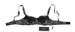 Dolce & Gabbana Black Silk White Lace Stretch Underwear Bra -   -  Dolce & Gabbana.