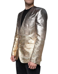Dolce & Gabbana Gold Jacquard Single Breasted Dress Blazer -   -  Dolce & Gabbana.