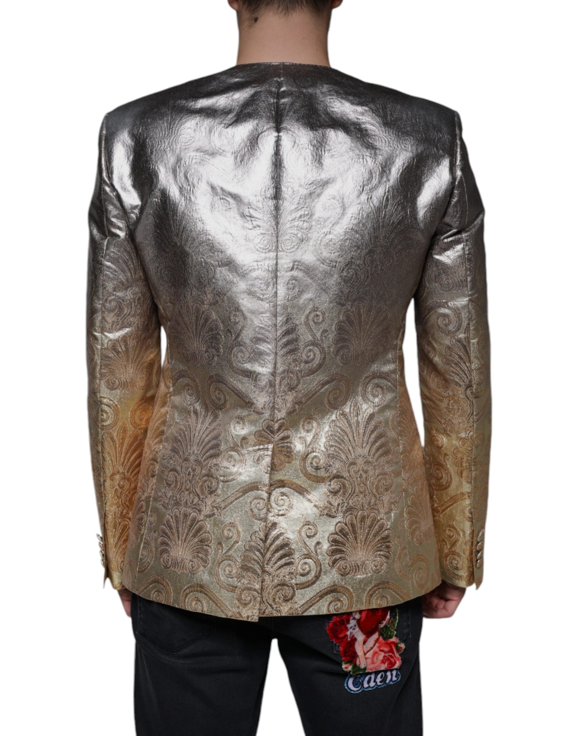 Dolce & Gabbana Gold Jacquard Single Breasted Dress Blazer -   -  Dolce & Gabbana. Dolce & Gabbana Gold Jacquard Single Breasted Dress Blazer -   -  Dolce & Gabbana.