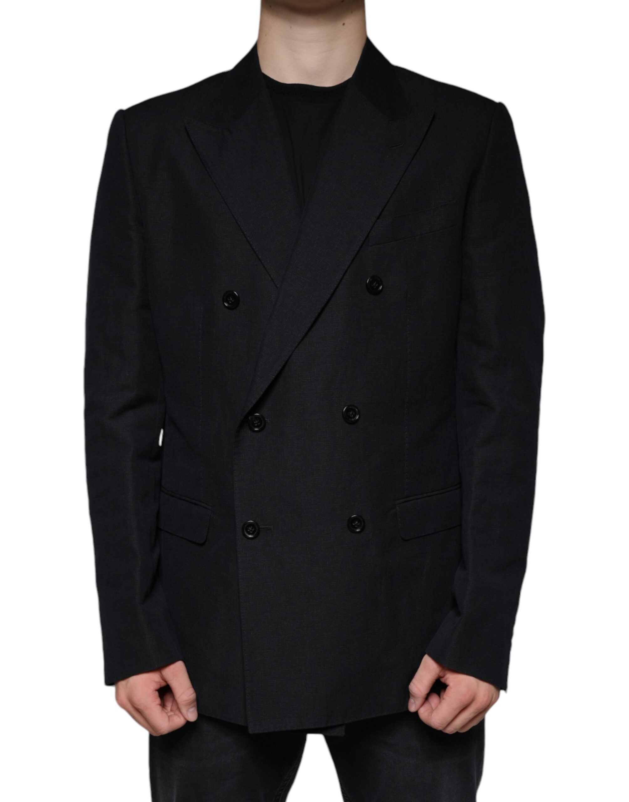 Dolce & Gabbana Black Linen Double Breasted Dress Blazer -   -  Dolce & Gabbana. Dolce & Gabbana Black Linen Double Breasted Dress Blazer -   -  Dolce & Gabbana.