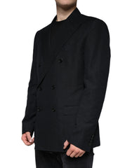 Dolce & Gabbana Black Linen Double Breasted Dress Blazer -   -  Dolce & Gabbana.