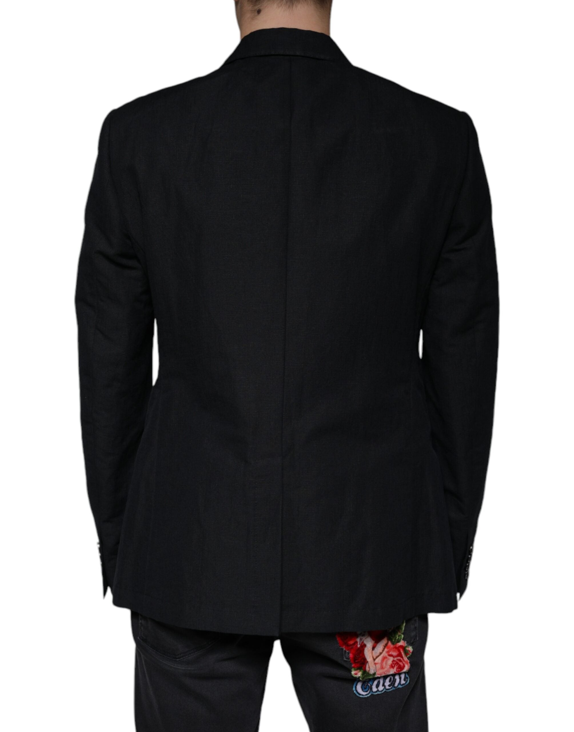 Dolce & Gabbana Black Linen Double Breasted Dress Blazer -   -  Dolce & Gabbana. Dolce & Gabbana Black Linen Double Breasted Dress Blazer -   -  Dolce & Gabbana.