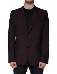 Dolce & Gabbana Bordeaux Wool Single Breasted Dress Blazer -   -  Dolce & Gabbana.