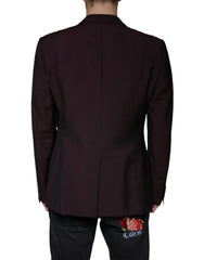 Dolce & Gabbana Bordeaux Wool Single Breasted Dress Blazer -   -  Dolce & Gabbana.