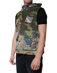 Dolce & Gabbana Multicolor Patchwork Hooded Vest Jacket - - Dolce & Gabbana.