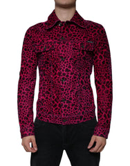 Dolce & Gabbana Fuchsia Leopard Button Down Collared Jacket - - Dolce & Gabbana.