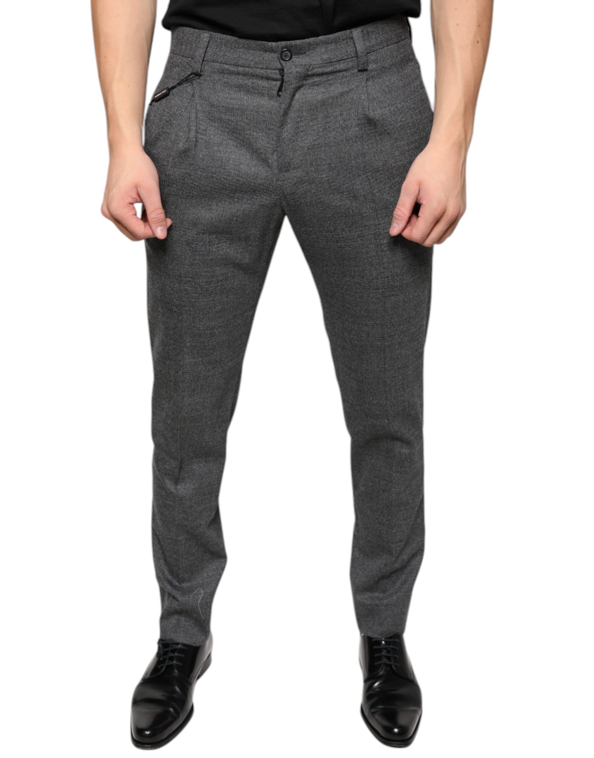Dolce & Gabbana Gray Check Tartan Wool Skinny Pants - - Dolce & Gabbana.
