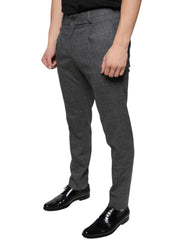 Dolce & Gabbana Gray Check Tartan Wool Skinny Pants - - Dolce & Gabbana.