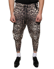 Dolce & Gabbana Brown Leopard Polyester Jogger Pants -   -  Dolce & Gabbana.