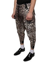 Dolce & Gabbana Brown Leopard Polyester Jogger Pants -   -  Dolce & Gabbana.