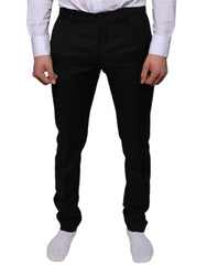 Dolce & Gabbana Black Wool Skinny Dress Formal Pants - - Dolce & Gabbana.