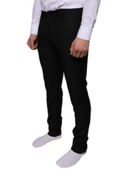 Dolce & Gabbana Black Wool Skinny Dress Formal Pants - - Dolce & Gabbana.