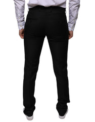 Dolce & Gabbana Black Wool Skinny Dress Formal Pants - - Dolce & Gabbana.