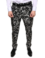 Dolce & Gabbana Black Jacquard Skinny Dress Pants -   -  Dolce & Gabbana.