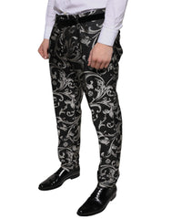 Dolce & Gabbana Black Jacquard Skinny Dress Pants -   -  Dolce & Gabbana.