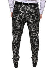 Dolce & Gabbana Black Jacquard Skinny Dress Pants -   -  Dolce & Gabbana.