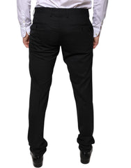 Dolce & Gabbana Black Wool Skinny Dress Formal Pants - - Dolce & Gabbana.
