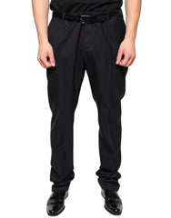 Dolce & Gabbana Black Wool Skinny Dress Formal Pants - - Dolce & Gabbana.