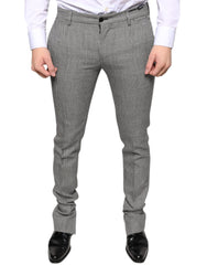 Dolce & Gabbana Gray Check Tartan Wool Skinny Pants - - Dolce & Gabbana.