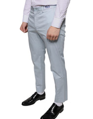 Dolce & Gabbana Light Blue Cotton Dress Pants - - Dolce & Gabbana.