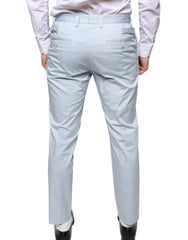 Dolce & Gabbana Light Blue Cotton Dress Pants - - Dolce & Gabbana.