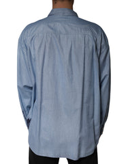 Dolce & Gabbana Light Blue Cotton Button Down Casual Shirt - - Dolce & Gabbana.