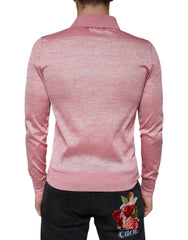 Dolce & Gabbana Pink Polyester Long Sleeve Men Polo T-shirt - - Dolce & Gabbana.