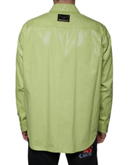 Dolce & Gabbana Green Cotton Collared Men Button Down Shirt - - Dolce & Gabbana.