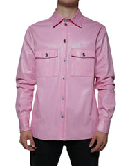 Dolce & Gabbana Pink Cotton Collared Button Down Shirt - - Dolce & Gabbana.