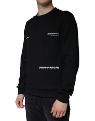 Dolce & Gabbana Black Logo Print CrewNeck Sweatshirt Sweater - - Dolce & Gabbana.