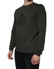 Dolce & Gabbana Army Green DG Crown Crew Neck Pullover Sweater - - Dolce & Gabbana.