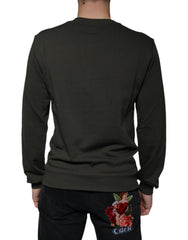 Dolce & Gabbana Army Green DG Crown Crew Neck Pullover Sweater - - Dolce & Gabbana.