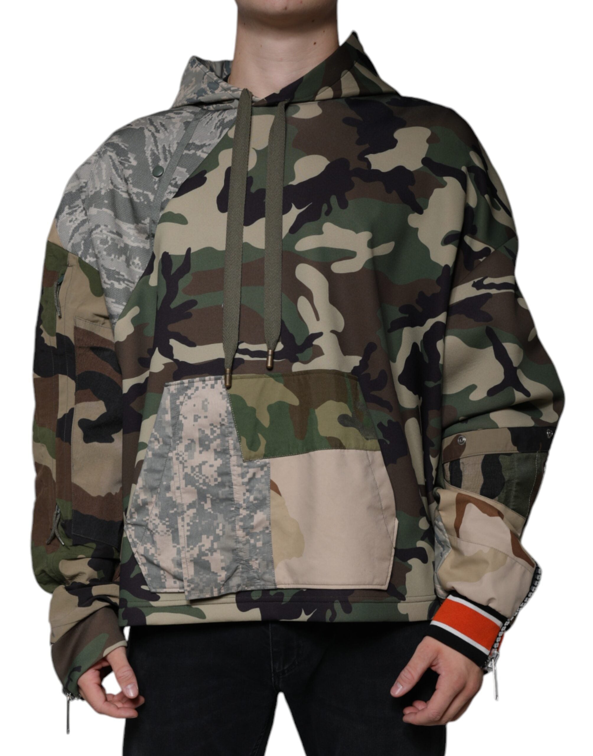 Dolce & Gabbana Multicolor Camouflage Hooded Sweatshirt Sweater - - Dolce & Gabbana.