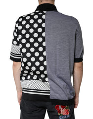 Dolce & Gabbana Black White Polka Dot Collared Polo T-shirt - - Dolce & Gabbana.