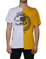 Dolce & Gabbana White Yellow Logo Print Short Sleeve T-shirt - - Dolce & Gabbana.