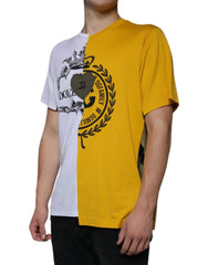 Dolce & Gabbana White Yellow Logo Print Short Sleeve T-shirt - - Dolce & Gabbana.