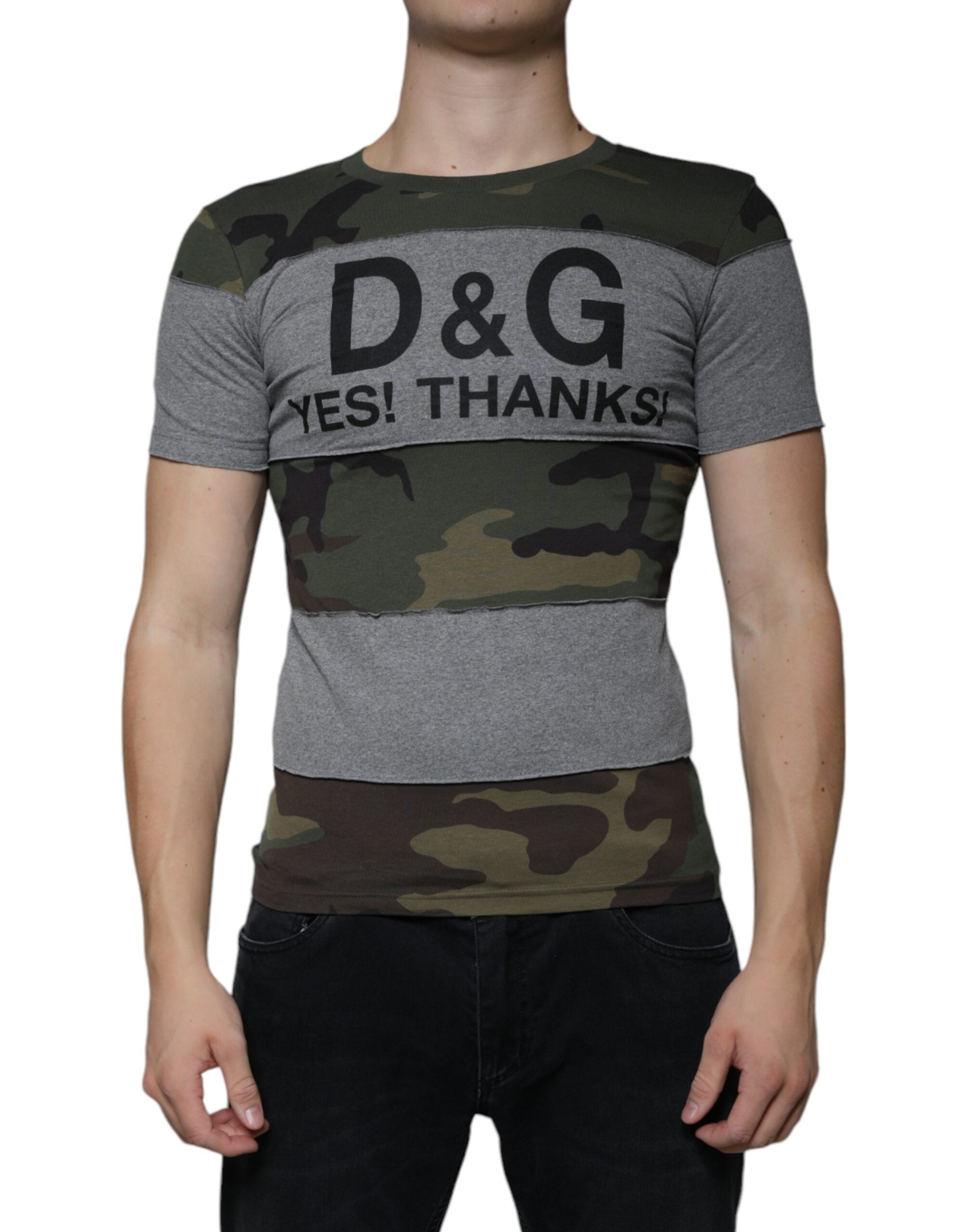 Dolce & Gabbana Multicolor Camouflage Cotton Crew Neck T-shirt - - Dolce & Gabbana.