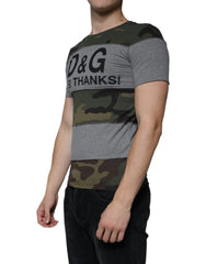 Dolce & Gabbana Multicolor Camouflage Cotton Crew Neck T-shirt - - Dolce & Gabbana.