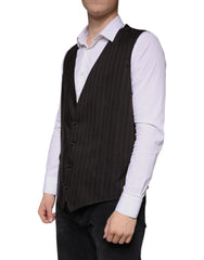 Dolce & Gabbana Black Cotton Waistcoat Dress Formal Vest - - Dolce & Gabbana.