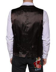 Dolce & Gabbana Black Cotton Waistcoat Dress Formal Vest - - Dolce & Gabbana.