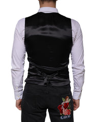 Dolce & Gabbana Black Wool Waistcoat Dress Formal Vest - - Dolce & Gabbana.