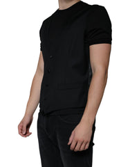 Dolce & Gabbana Black Wool Waistcoat Dress Formal Vest - - Dolce & Gabbana.