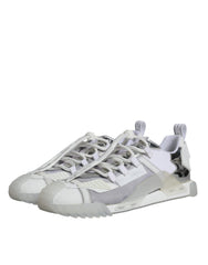 Dolce & Gabbana White Silver Low Top NS1 Sneakers Shoes -   -  Dolce & Gabbana.