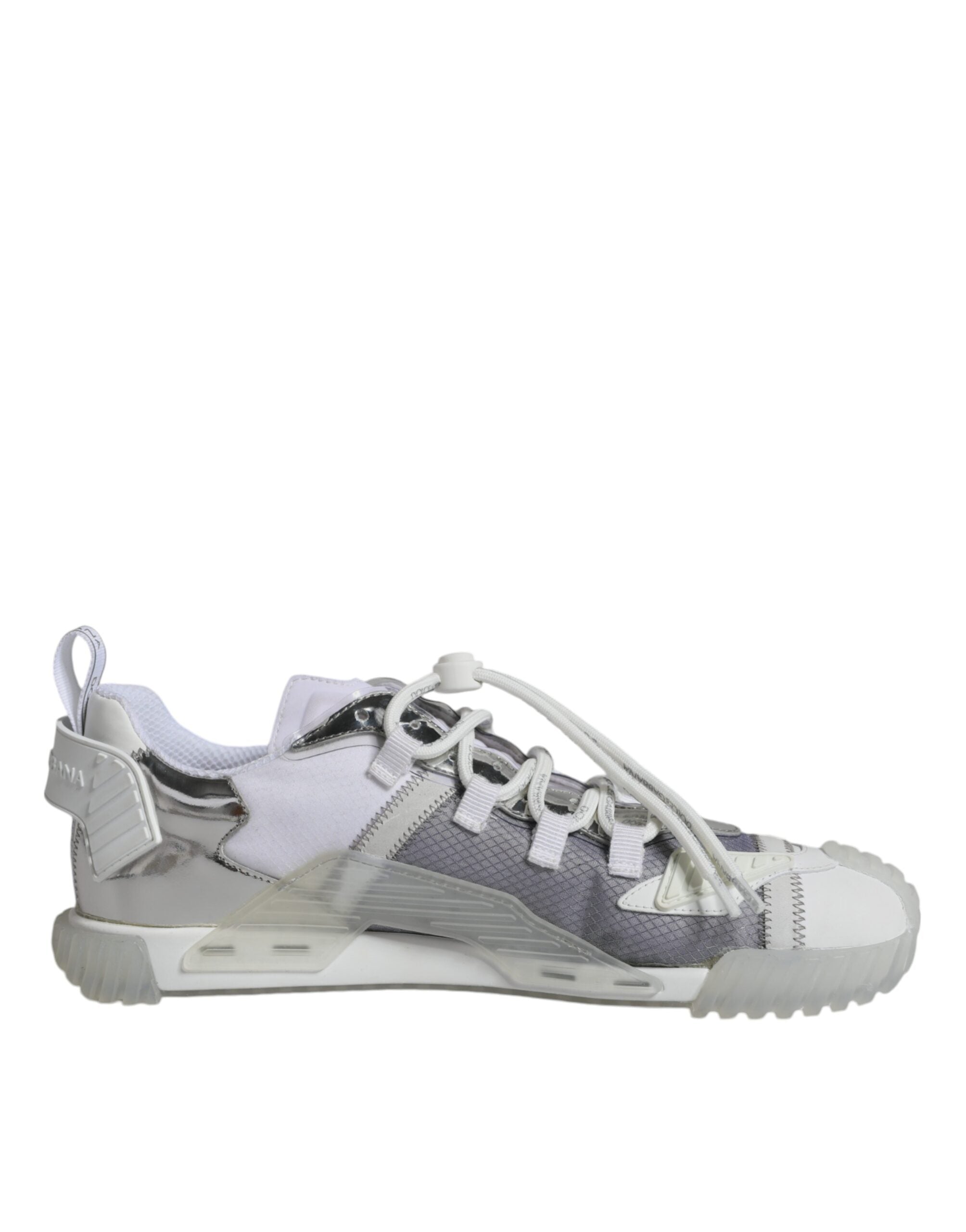 Dolce & Gabbana White Silver Low Top NS1 Sneakers Shoes -   -  Dolce & Gabbana.