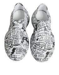 Dolce & Gabbana White Black Graffiti Daymaster Sneakers Shoes -   -  Dolce & Gabbana.