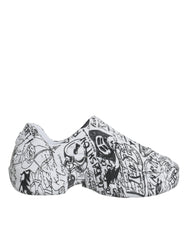 Dolce & Gabbana White Black Graffiti Daymaster Sneakers Shoes -   -  Dolce & Gabbana.