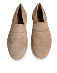 Dolce & Gabbana Beige Suede Caiman Loafers Slippers Shoes -   -  Dolce & Gabbana.